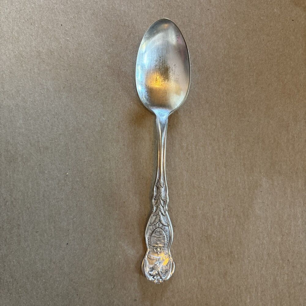 Wm Rogers & Sons AA Vintage Oregon souvenir spoon Crest Eagle Silver plate